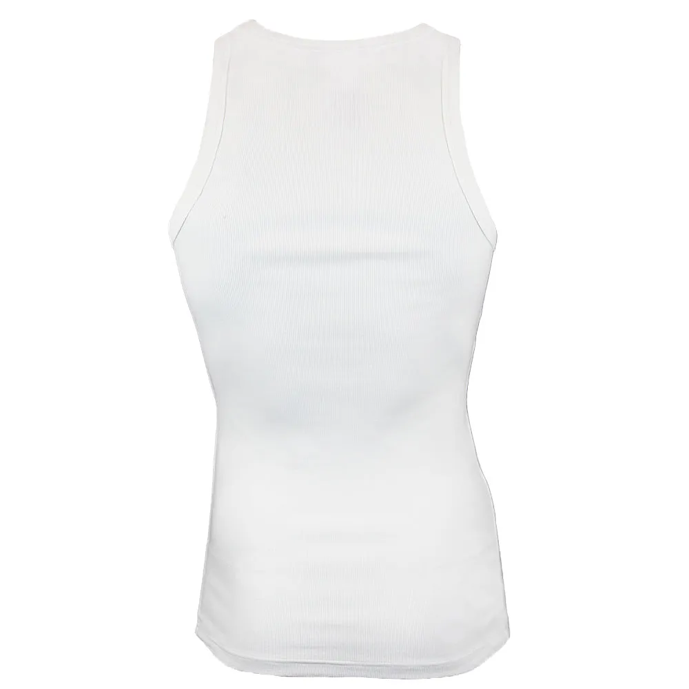 Ribbed Cotton Tank Top, White