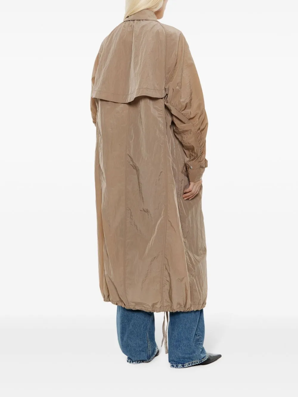 ruched-detailing trench