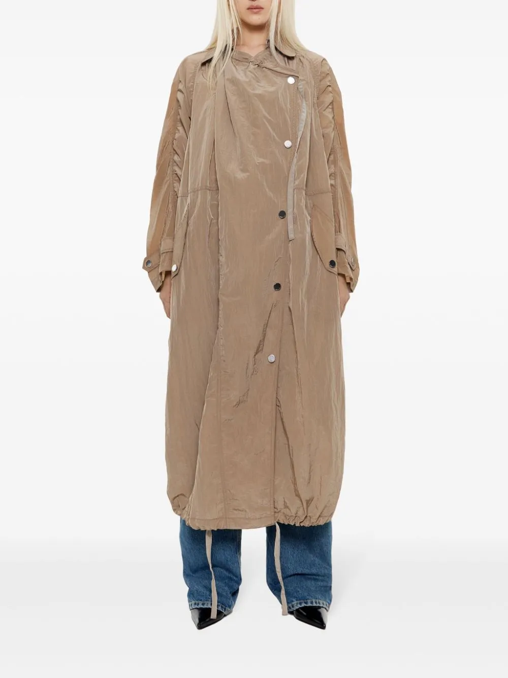 ruched-detailing trench