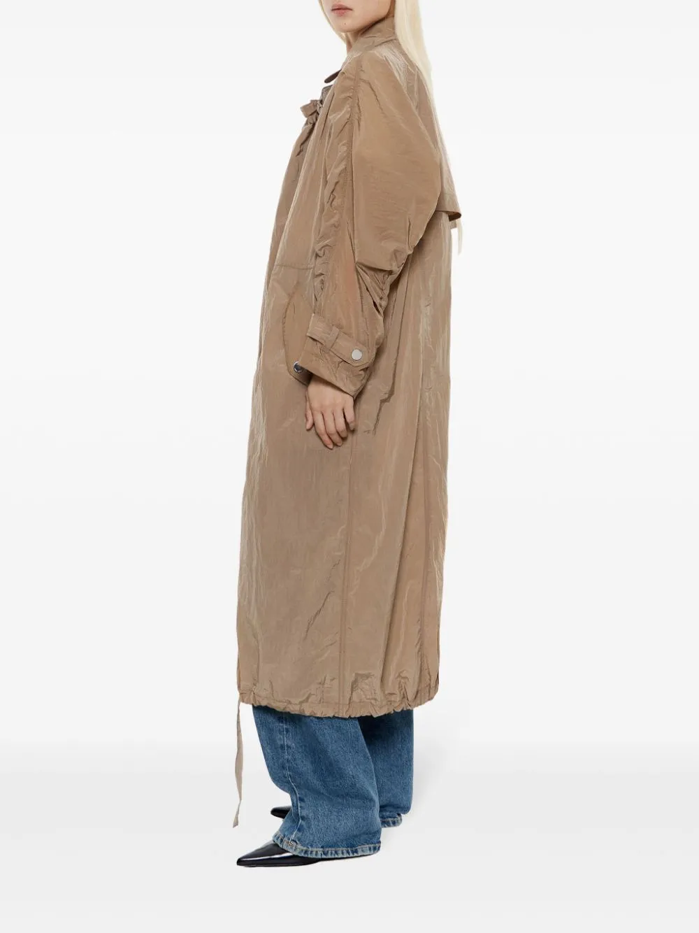 ruched-detailing trench