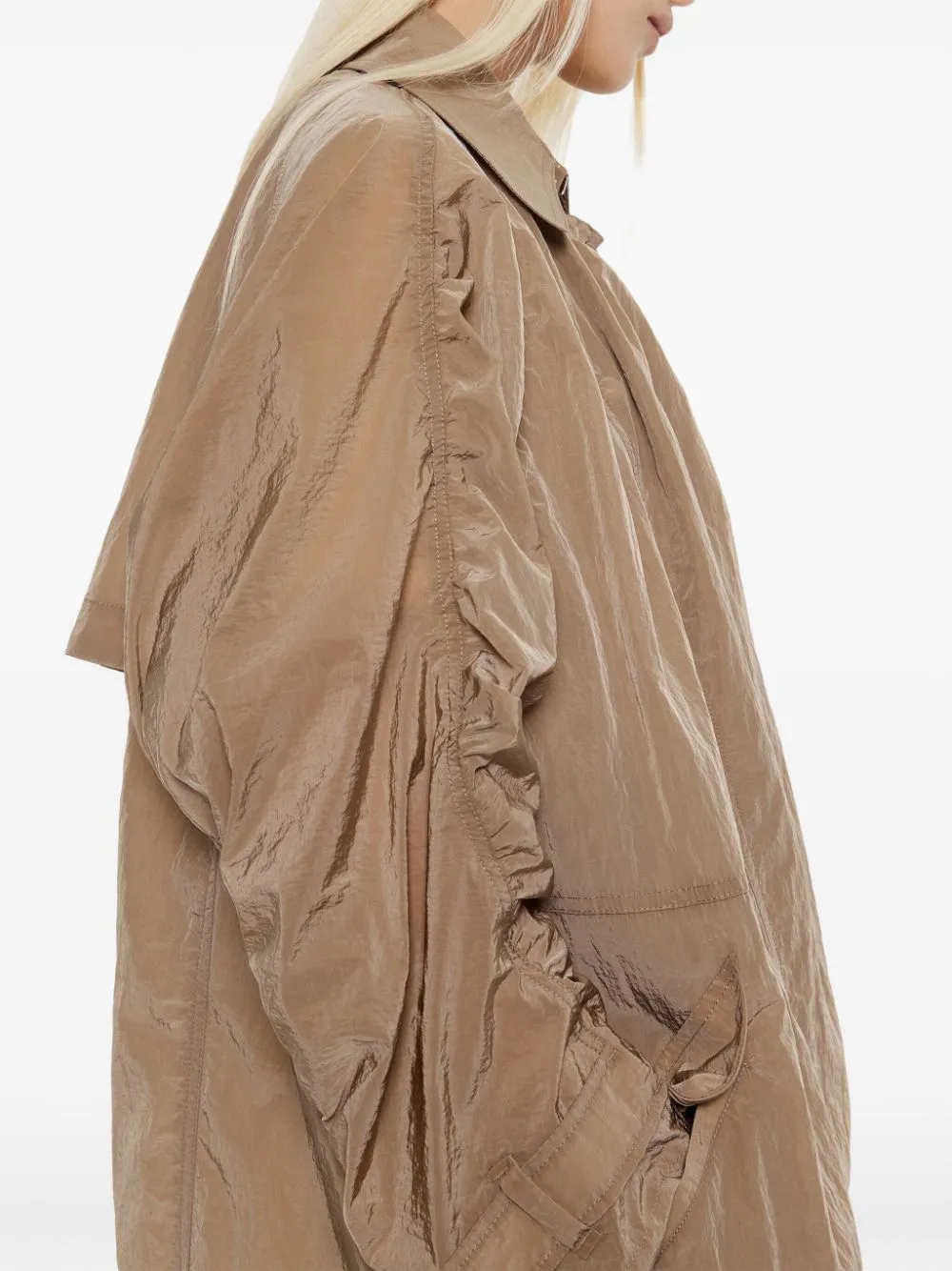 ruched-detailing trench