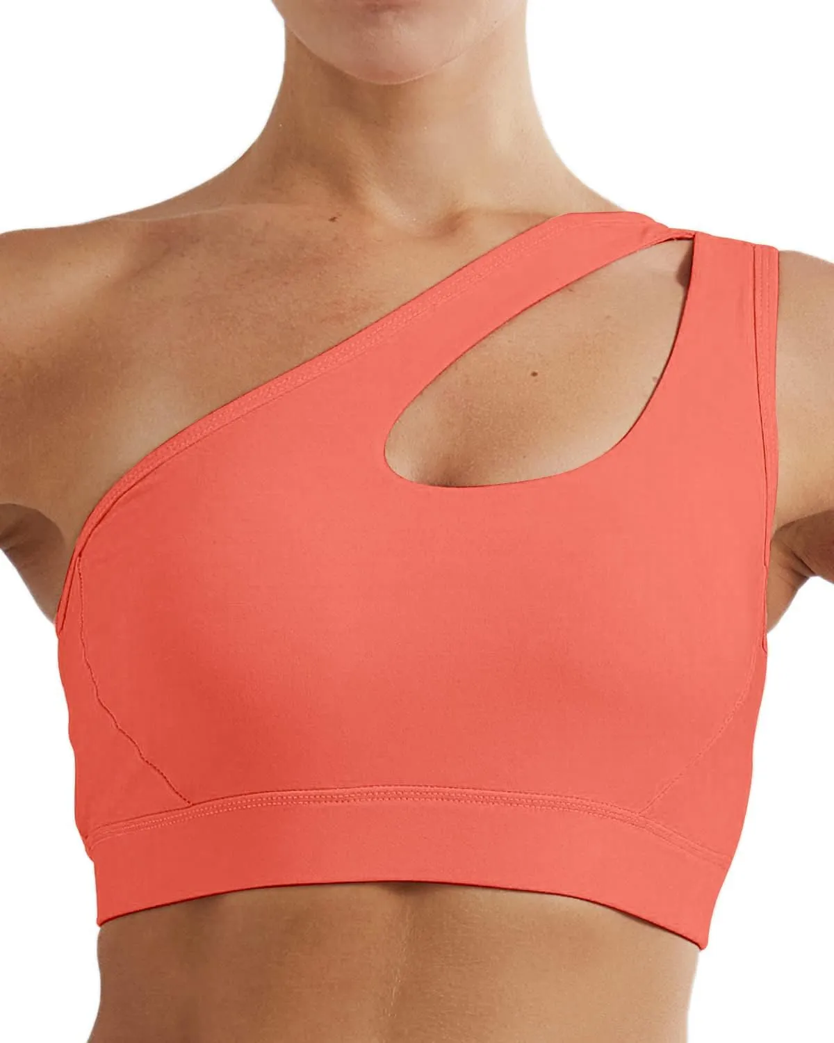 RUNNING GIRL Womens One Shoulder Sports Bras Workout Left Strap Yoga Bras Cute Medium Support Crop Top