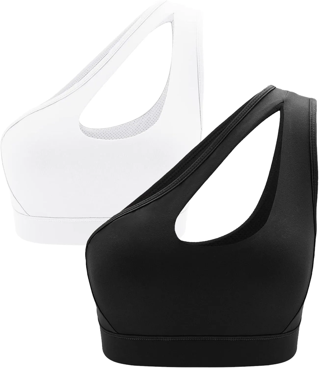 RUNNING GIRL Womens One Shoulder Sports Bras Workout Left Strap Yoga Bras Cute Medium Support Crop Top