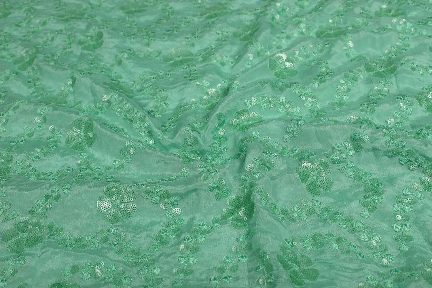 Sea Green Chinon Chiffon Fabric