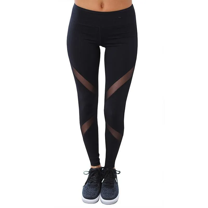 Sexy Women Gothic Insert Mesh Design Trousers Leggings