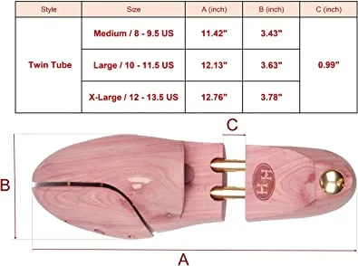 Shoe Trees for Men | H&H Twin Tube Cedar Shoe Trees for Men with Ventilation Hole