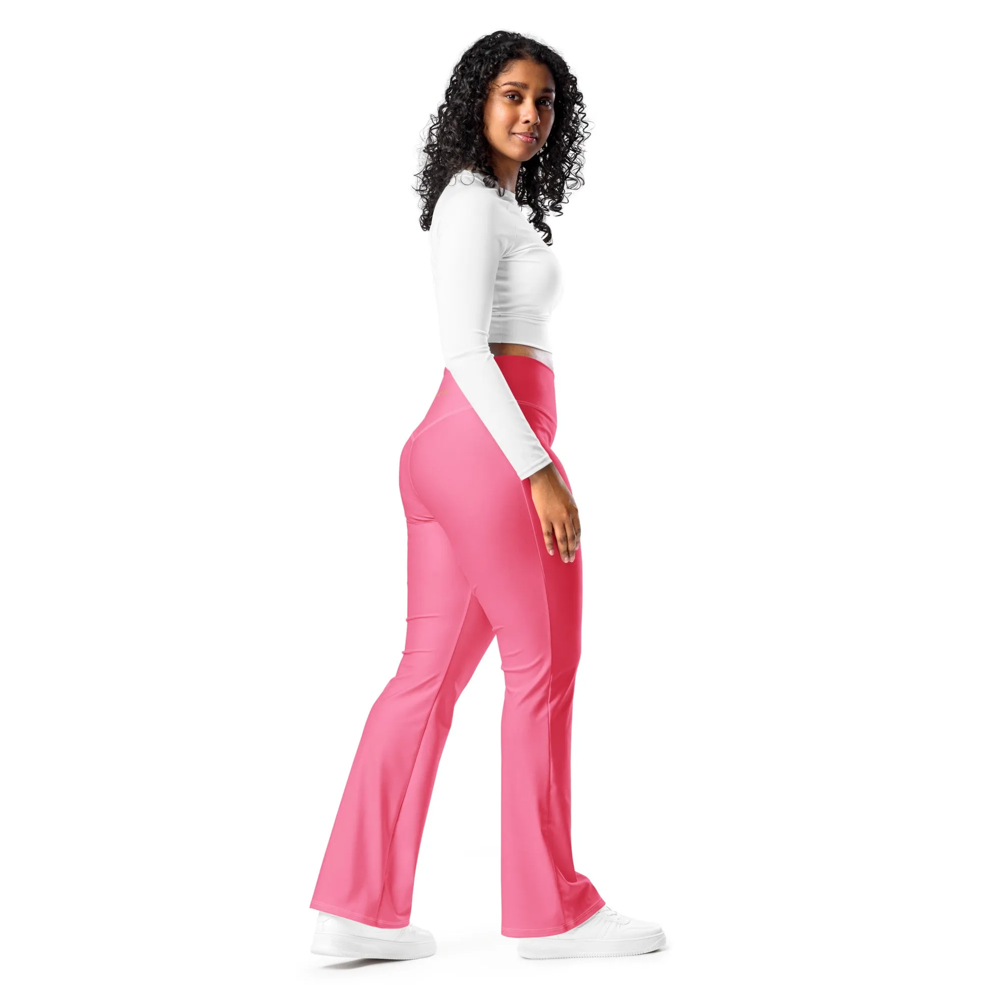 Solid Pink Flare Leggings, lioness-love