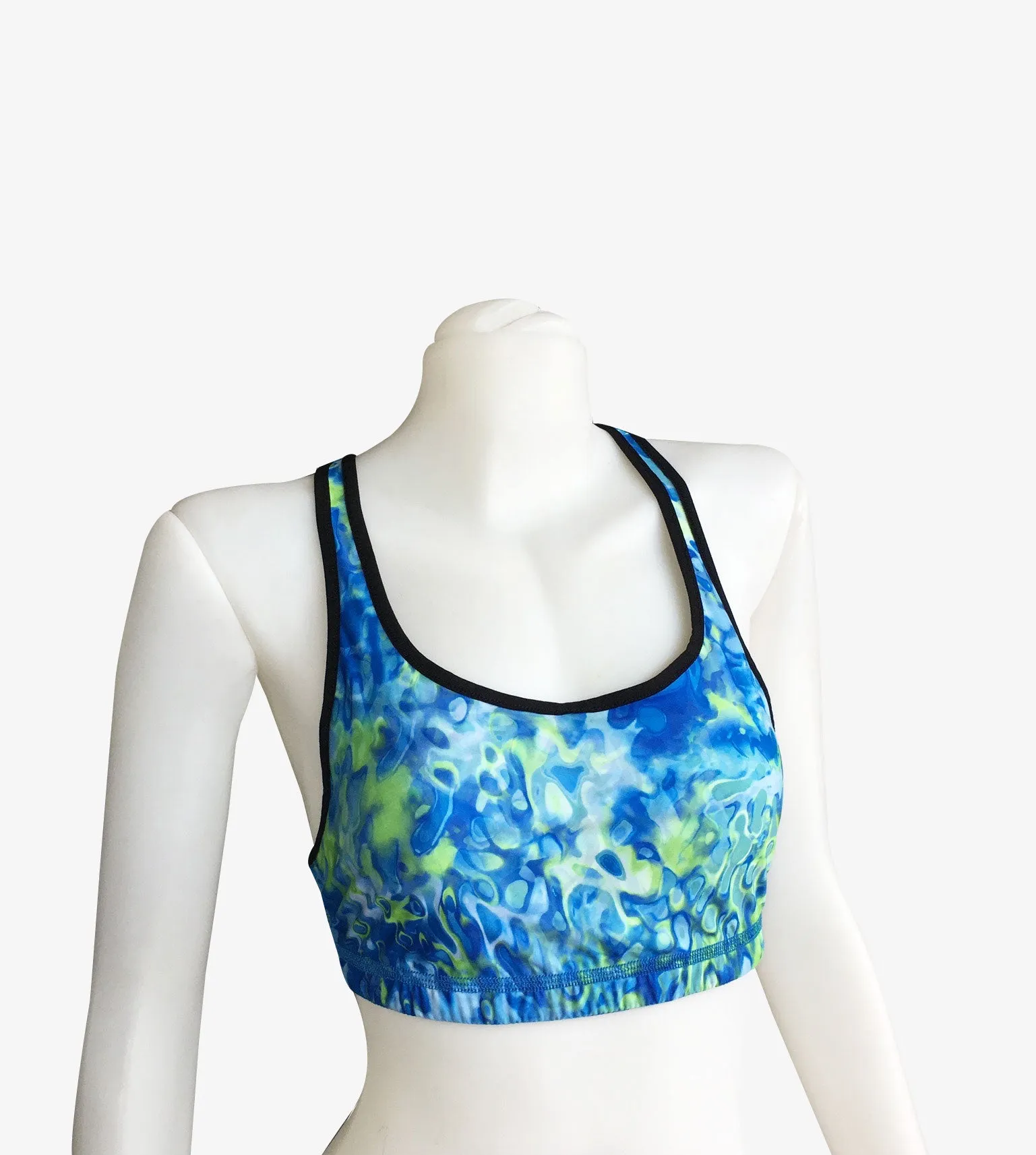 SPORTS BRA RACERBACK VINTAGE BLUE HAWAII/OCEAN BLUE