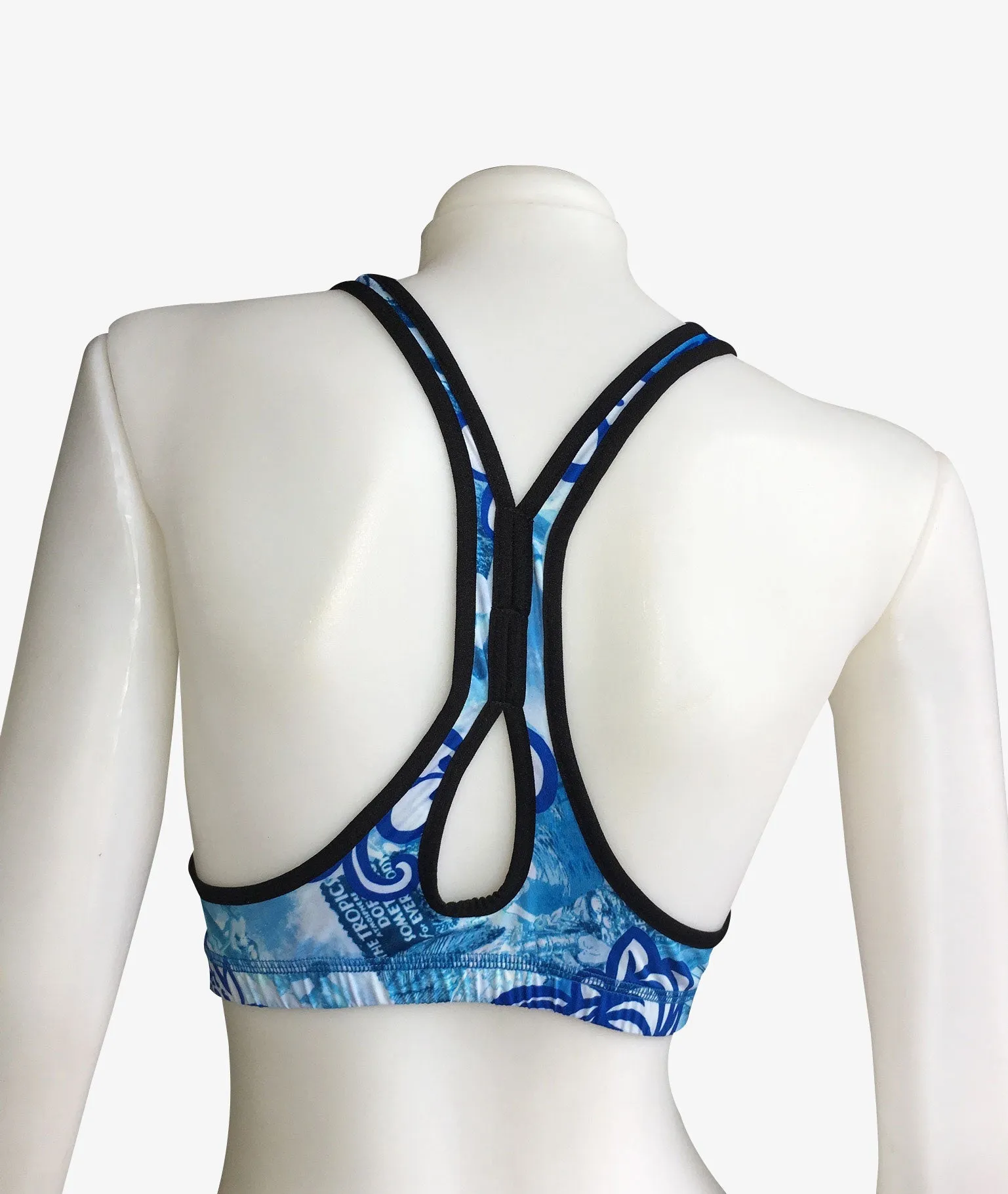 SPORTS BRA RACERBACK VINTAGE BLUE HAWAII/OCEAN BLUE