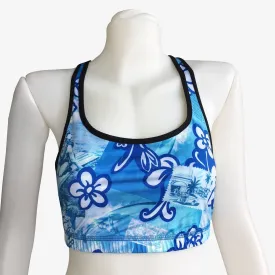 SPORTS BRA RACERBACK VINTAGE BLUE HAWAII/OCEAN BLUE