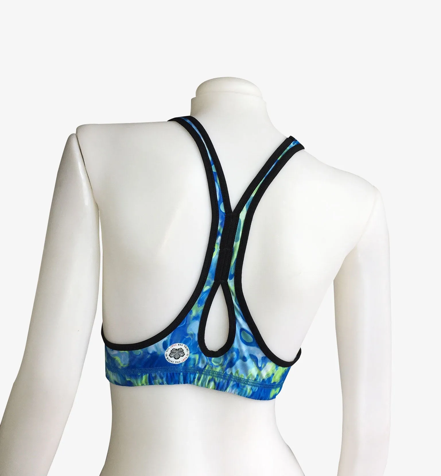 SPORTS BRA RACERBACK VINTAGE BLUE HAWAII/OCEAN BLUE