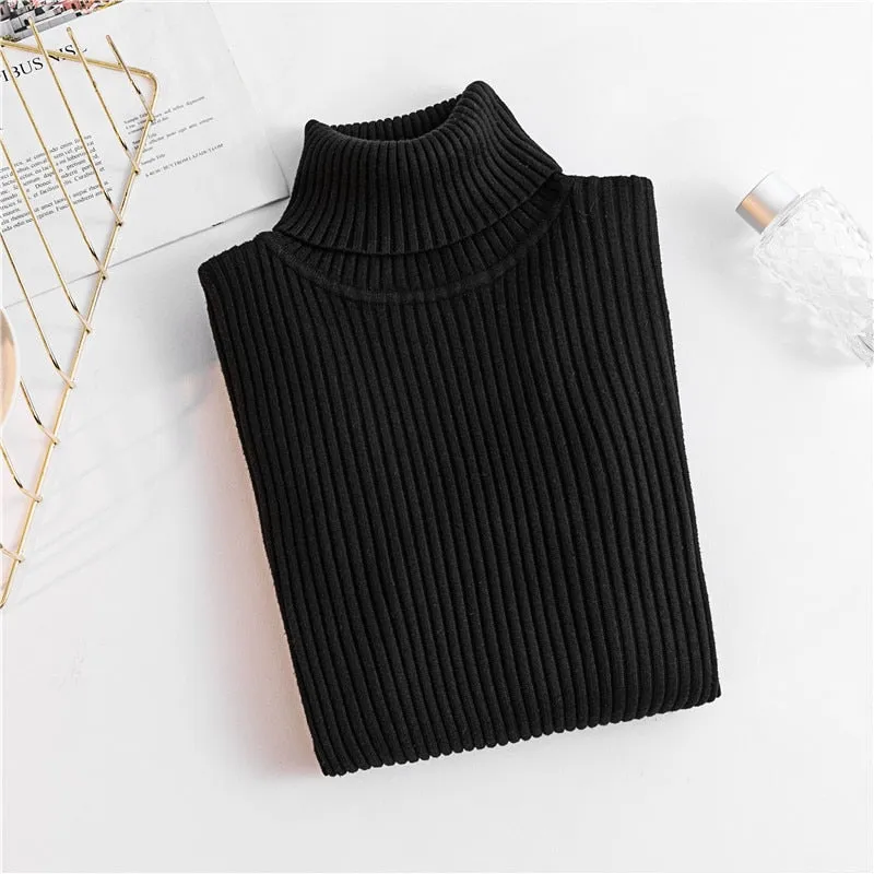 Spring Knitted Turtleneck Casual Pullovers