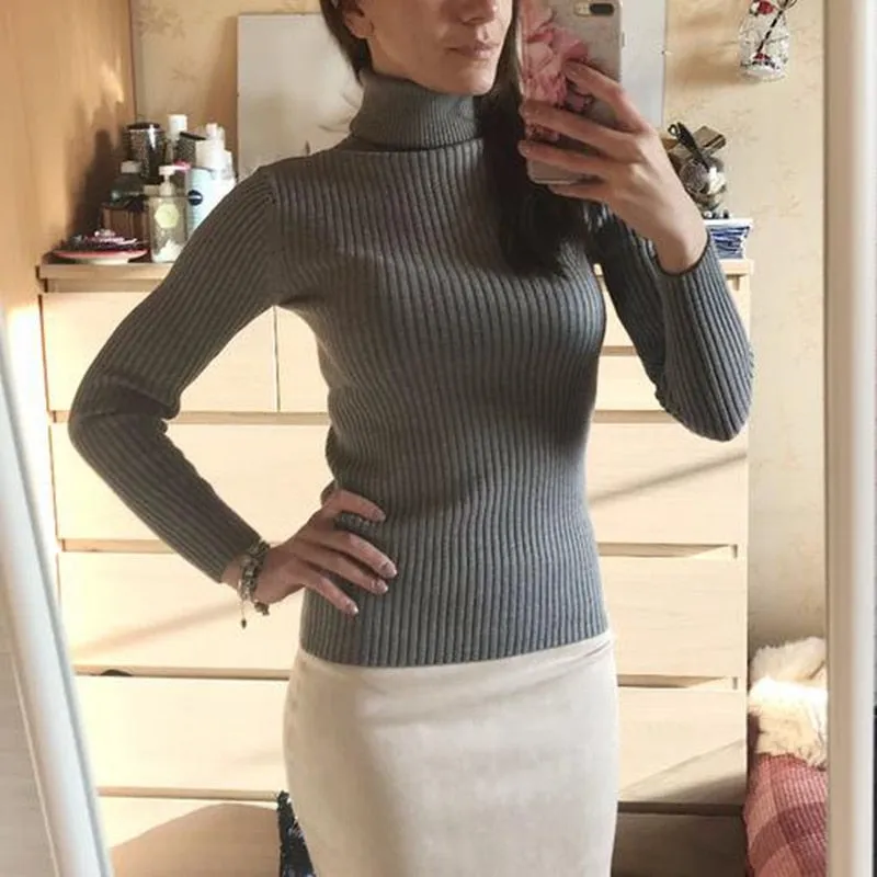 Spring Knitted Turtleneck Casual Pullovers