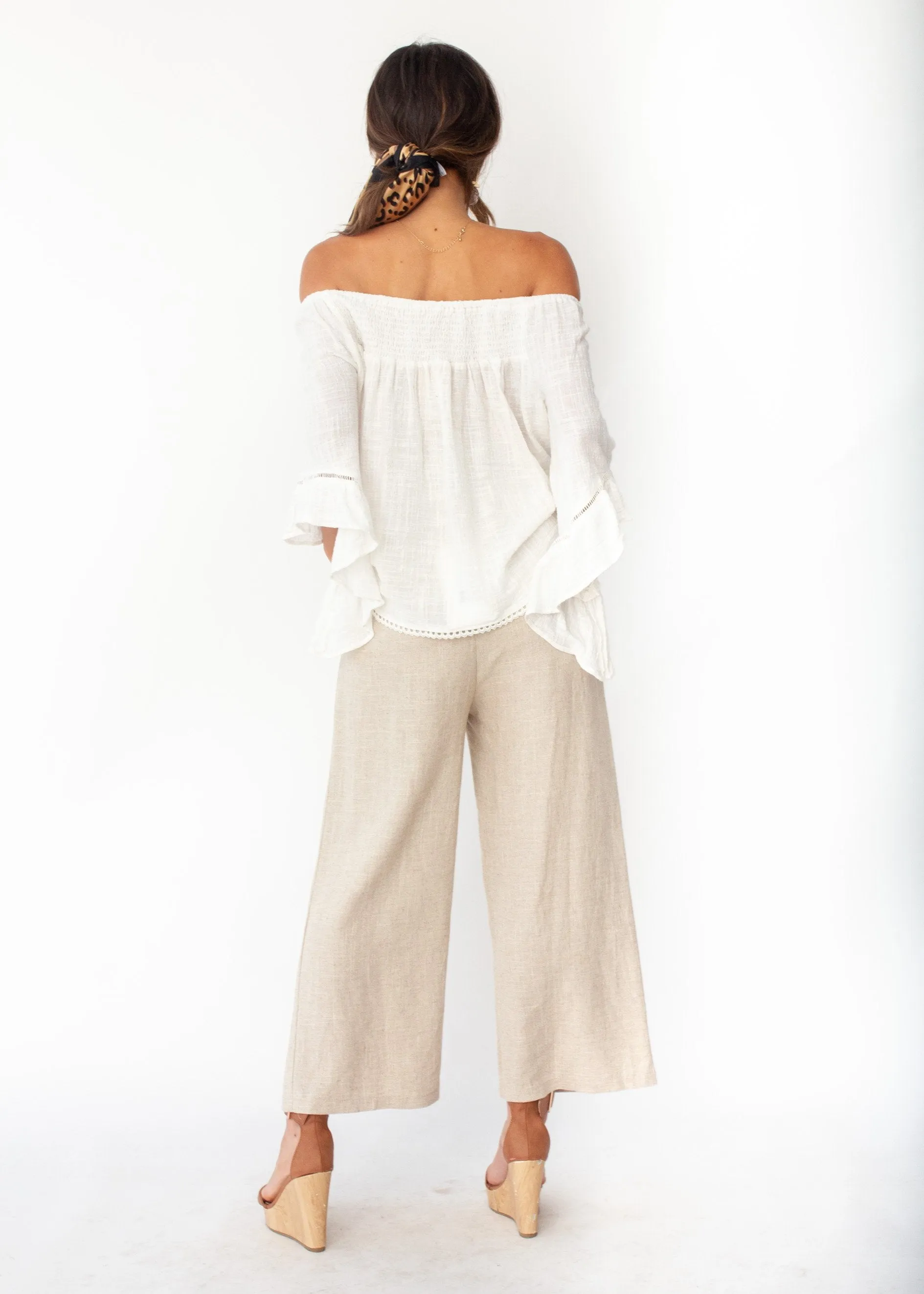 Sugar Night Off Shoulder Top - Sheer Ivory