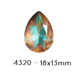 Swarovski 4320 Fancy Stone PEAR- Cappuccino DELITE-18x13mm (1)