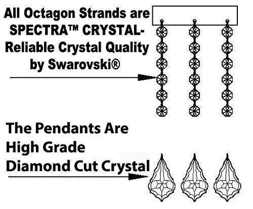 Swarovski Crystal Trimmed Chandelier Lighting Chandeliers H59" X W46" Great for The Foyer, Entry Way, Living Room, Family Room and More! w/White Shades - A83-B12/WHITESHADES/2MT/24 1SW