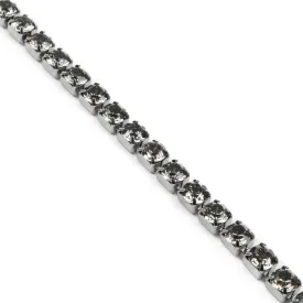 Swarovski cupchain crystal black Diamond and rhodium PP18 - 2,4mm (56 chatons=20cm)