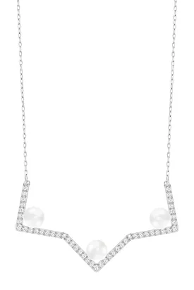 Swarovski Edify Crystal Pearl & Pave Swarovski Crystal Geometric Pendant Necklace