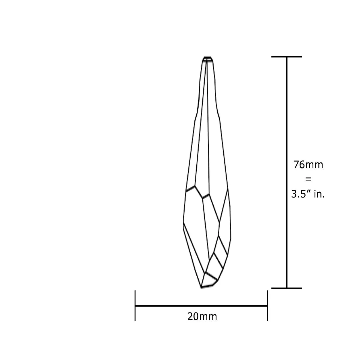 Swarovski Strass Crystal 3 inches Clear Polygon Drop prism