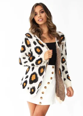 This Bliss Cardi - Beige Leopard