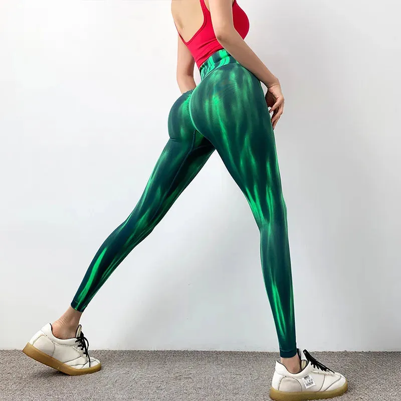 Tie Dye Fitness Leggings Women Yoga Pants Seamless Design