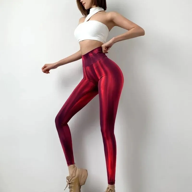 Tie Dye Fitness Leggings Women Yoga Pants Seamless Design