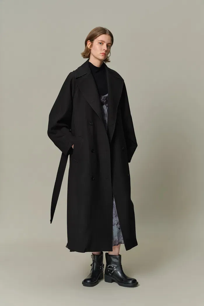 Tomi Trench Coat in Wool Twill