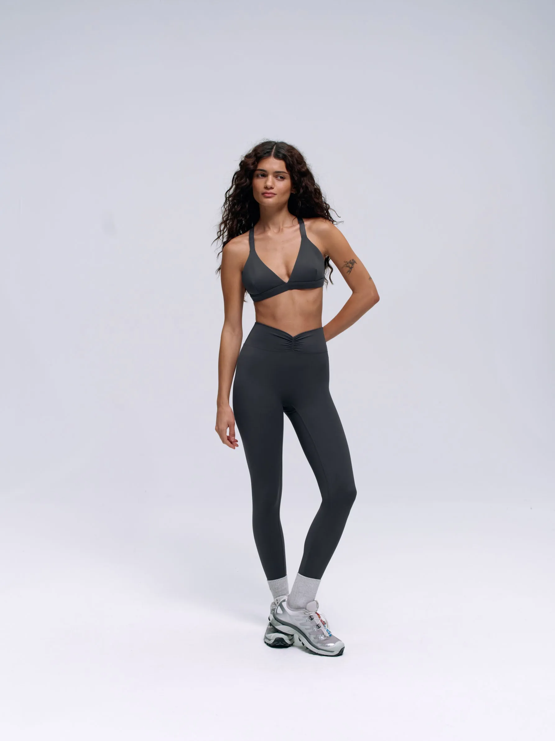 Ultimate Ruched Front Leggings - Graphite Grey