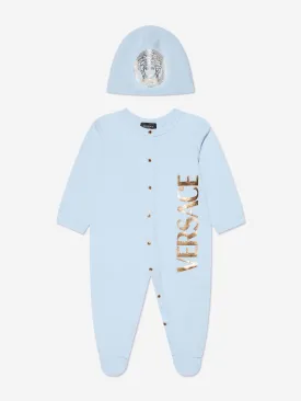 Versace Baby Boys Babygrow Gift Set in Blue