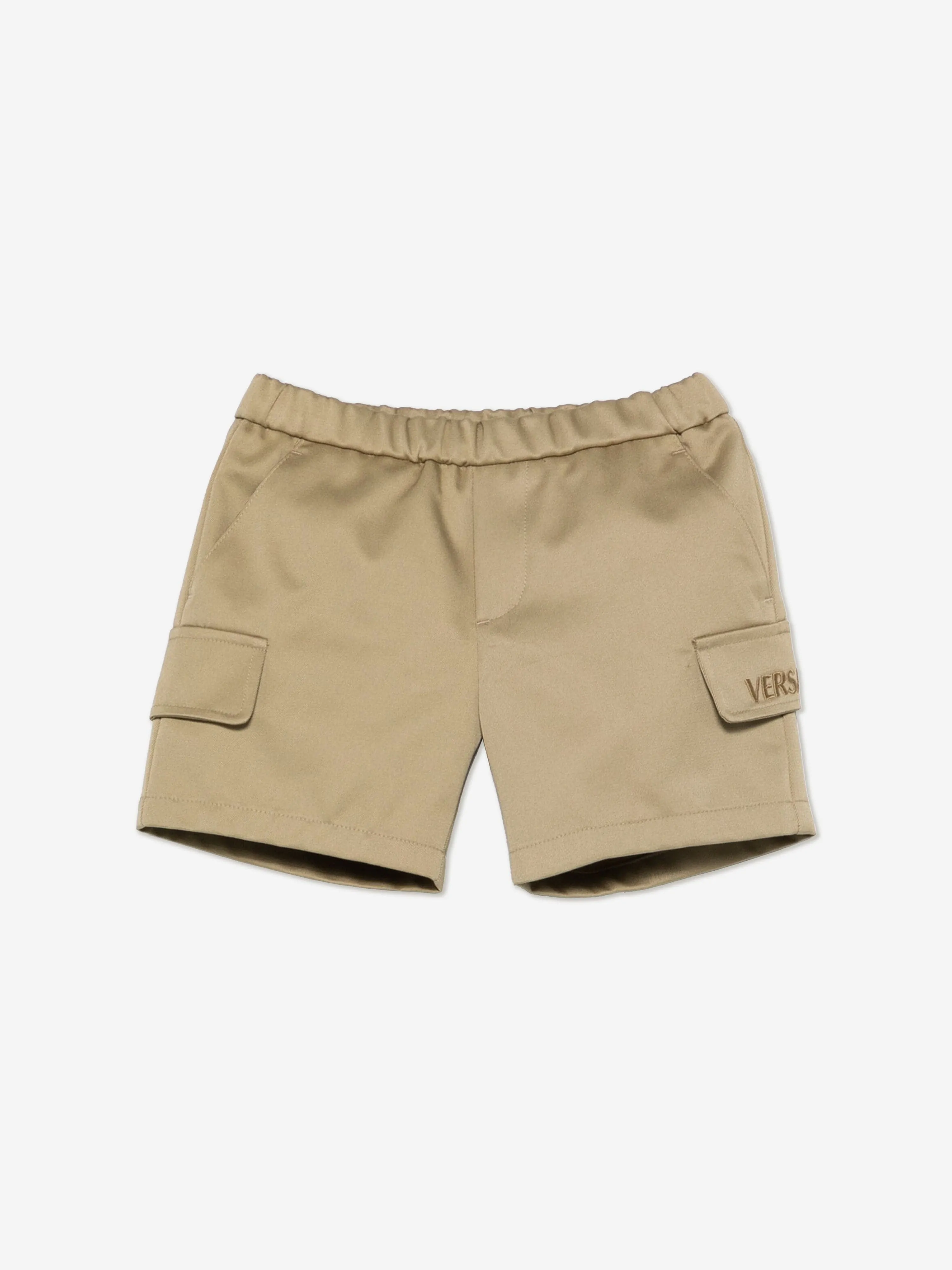 Versace Baby Boys Logo Cargo Shorts in Beige