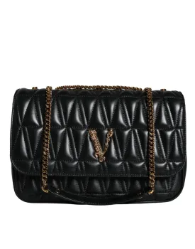 Versace Black Mini Nappa Leather Crossbody Shoulder Bag