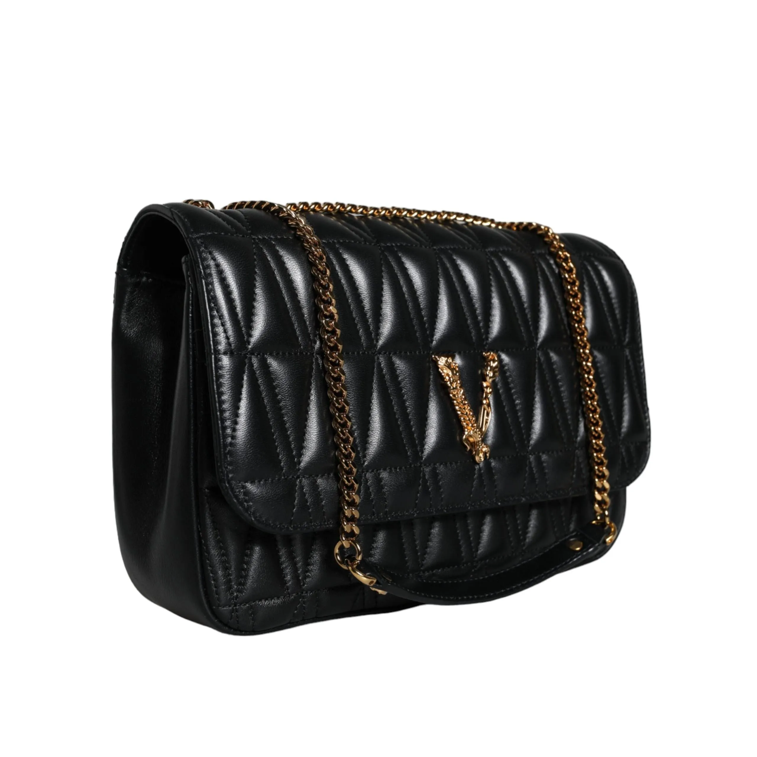 Versace Black Mini Nappa Leather Crossbody Shoulder Bag