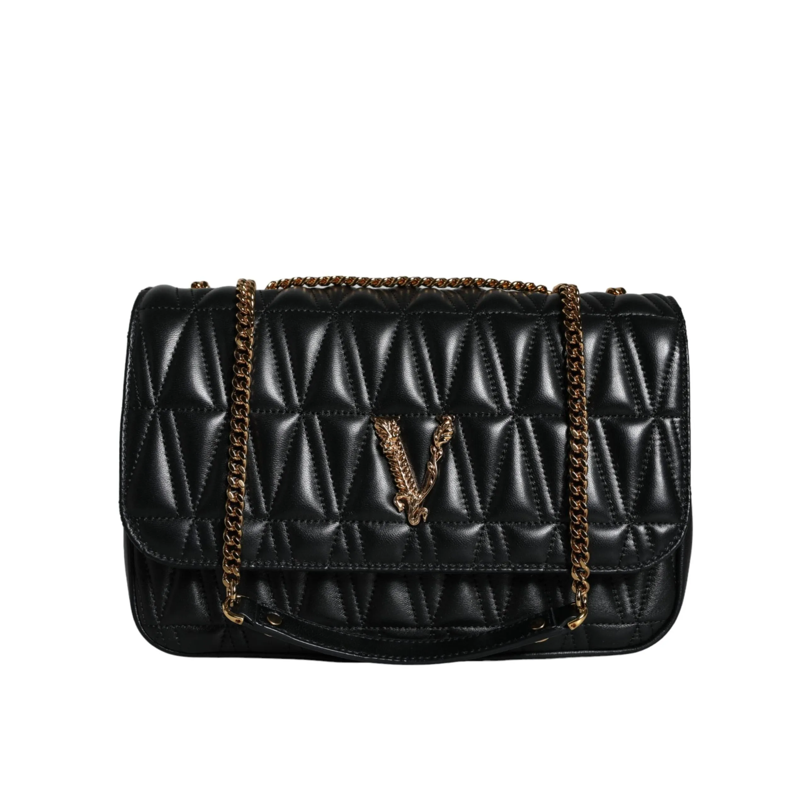 Versace Black Mini Nappa Leather Crossbody Shoulder Bag