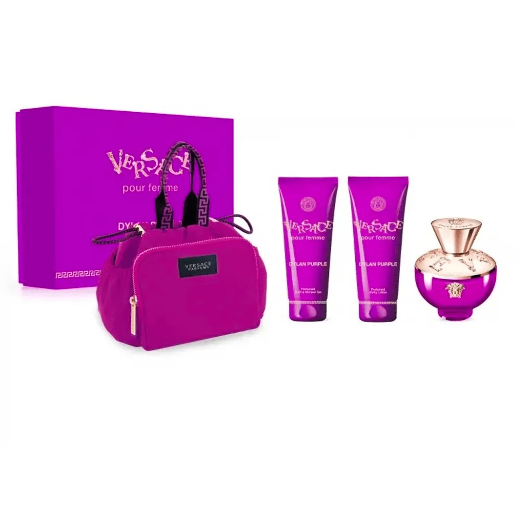 Versace Dylan Purple Set EDP 100 ML   Crema 100 ML   Shower Gel 100 ML  Bolso (M)