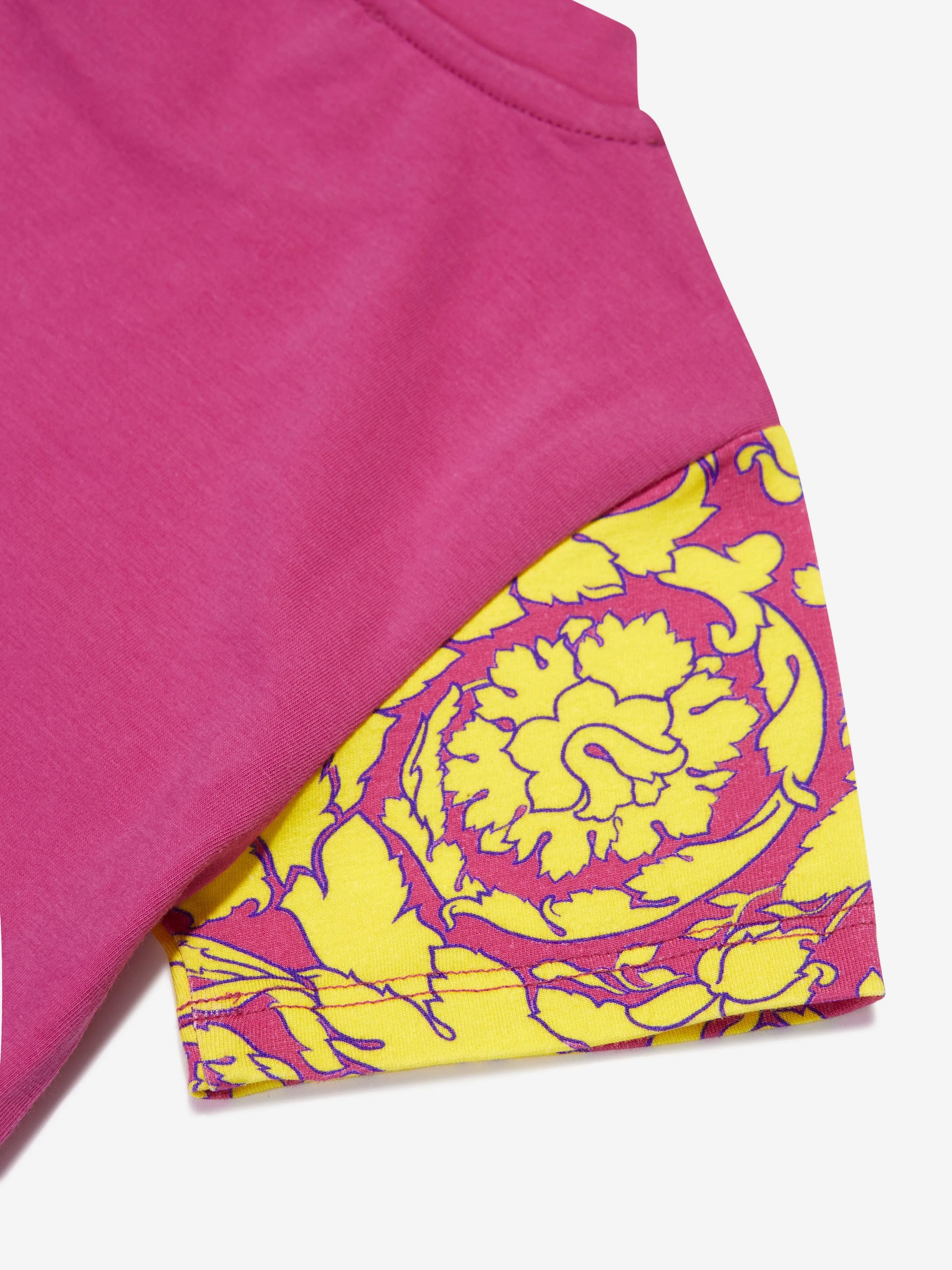 Versace Girls Barocco Logo T-Shirt in Pink