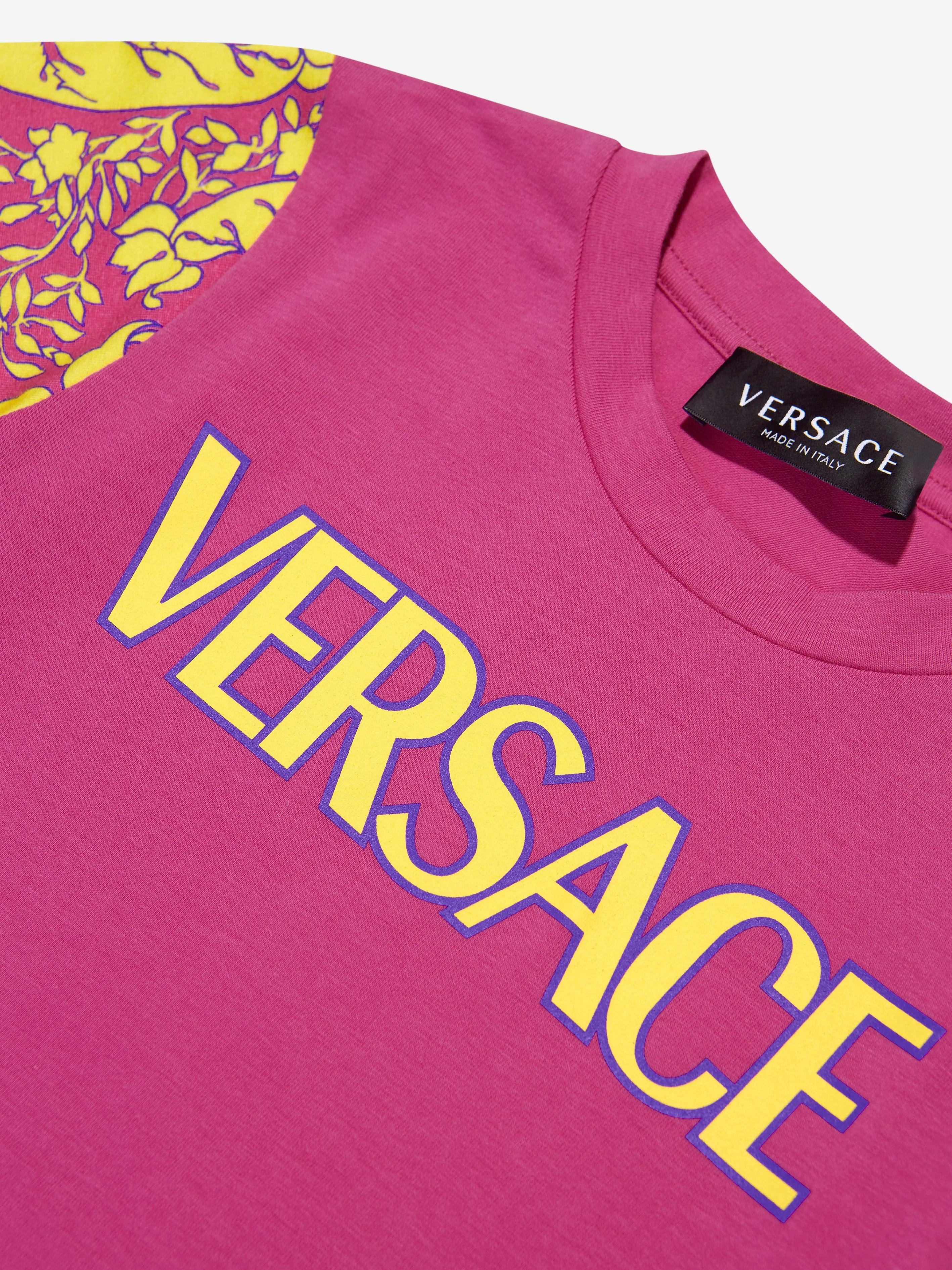 Versace Girls Barocco Logo T-Shirt in Pink