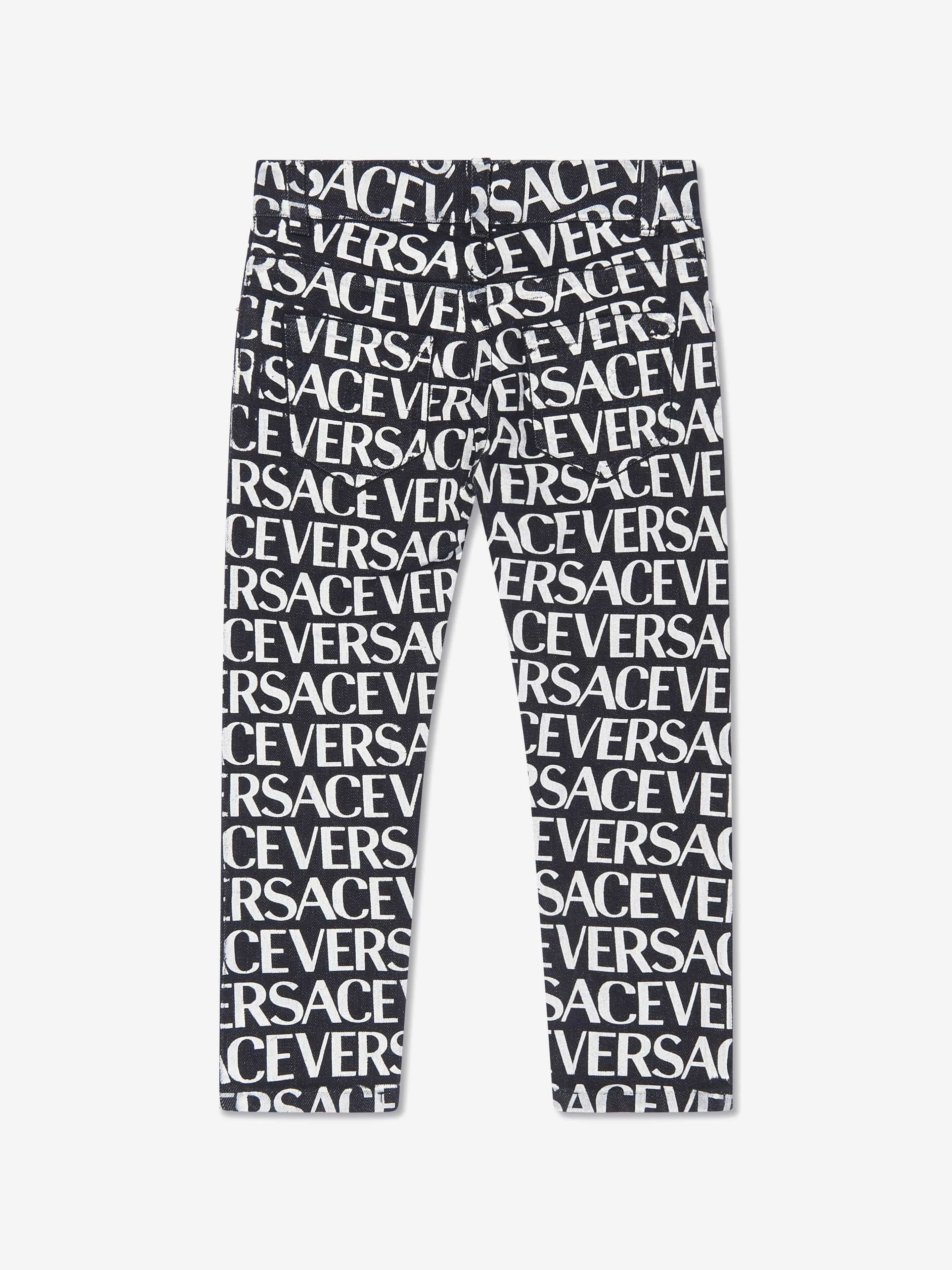 Versace Girls Logo Denim Jeans