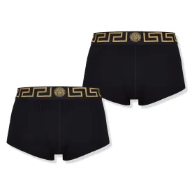 Versace Icon Greca Waistband Black Trunks Two Pack