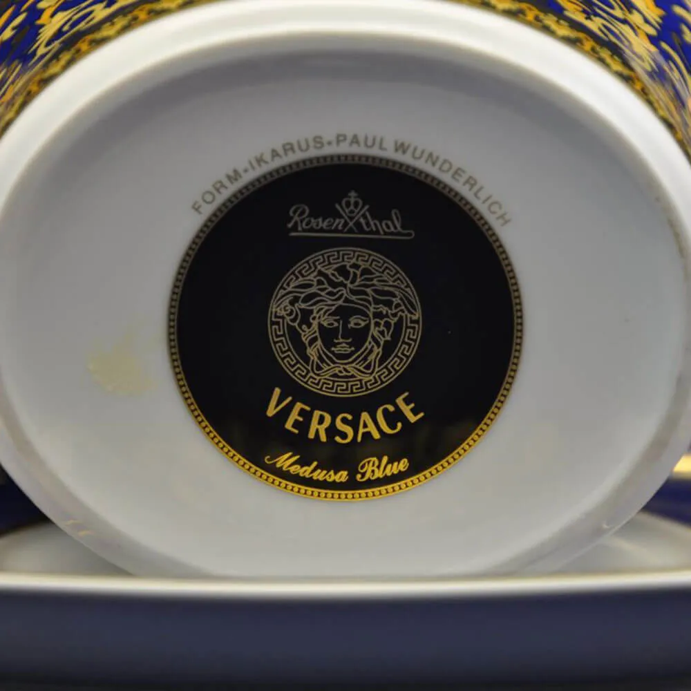 Versace meets Rosenthal Medusa Blue Tea cup and saucer