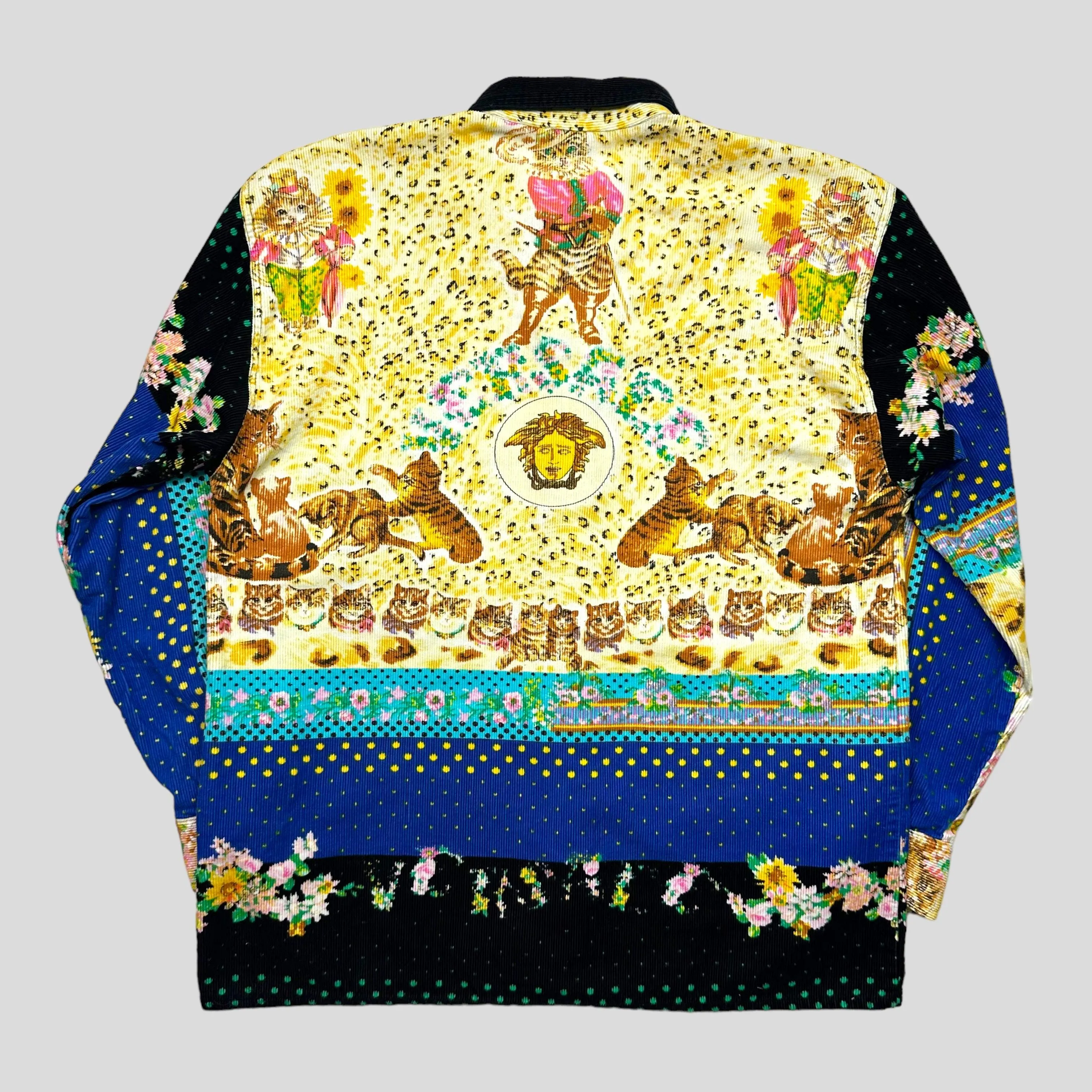 Versace VJC 1990’s Cats and Flowers Corduroy Shirt - M