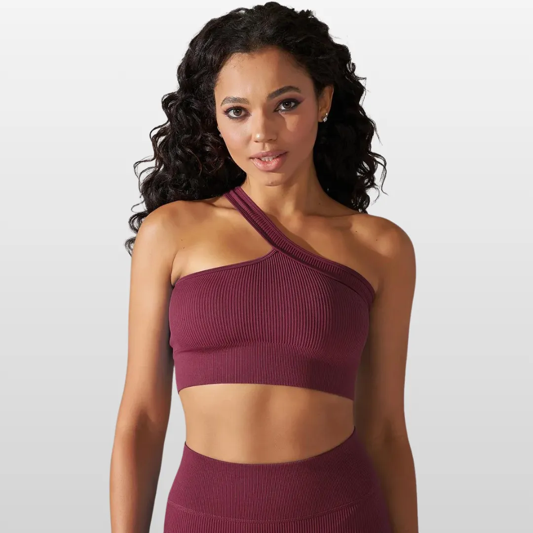 VESSA ONE SHOULDER SPORTS BRA