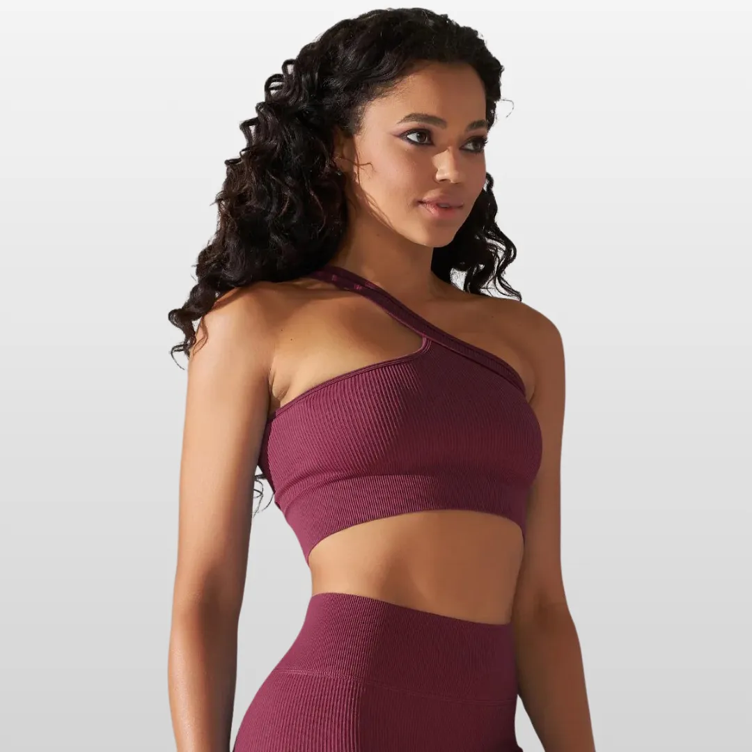 VESSA ONE SHOULDER SPORTS BRA