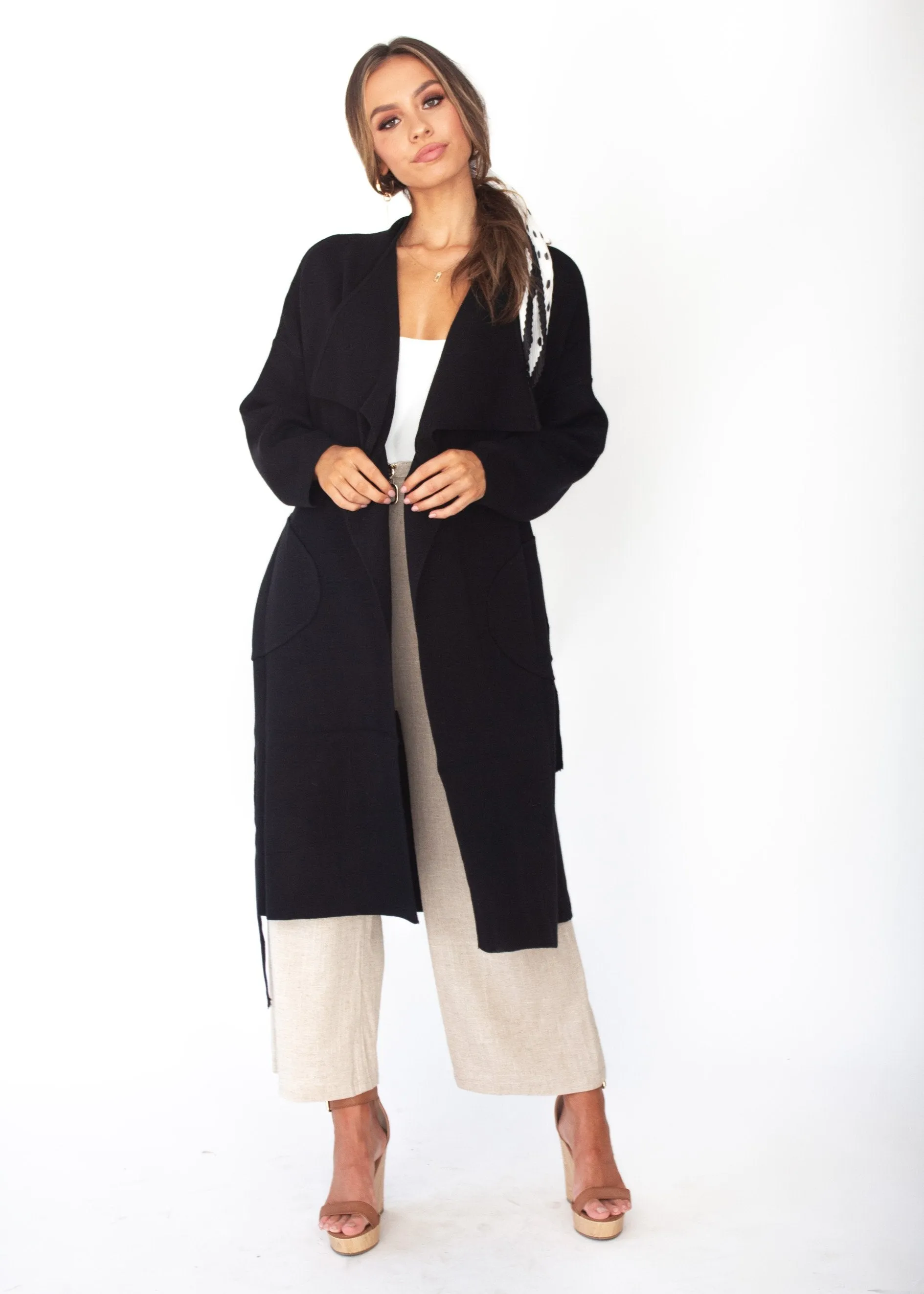 Virgo Knit Coat - Black