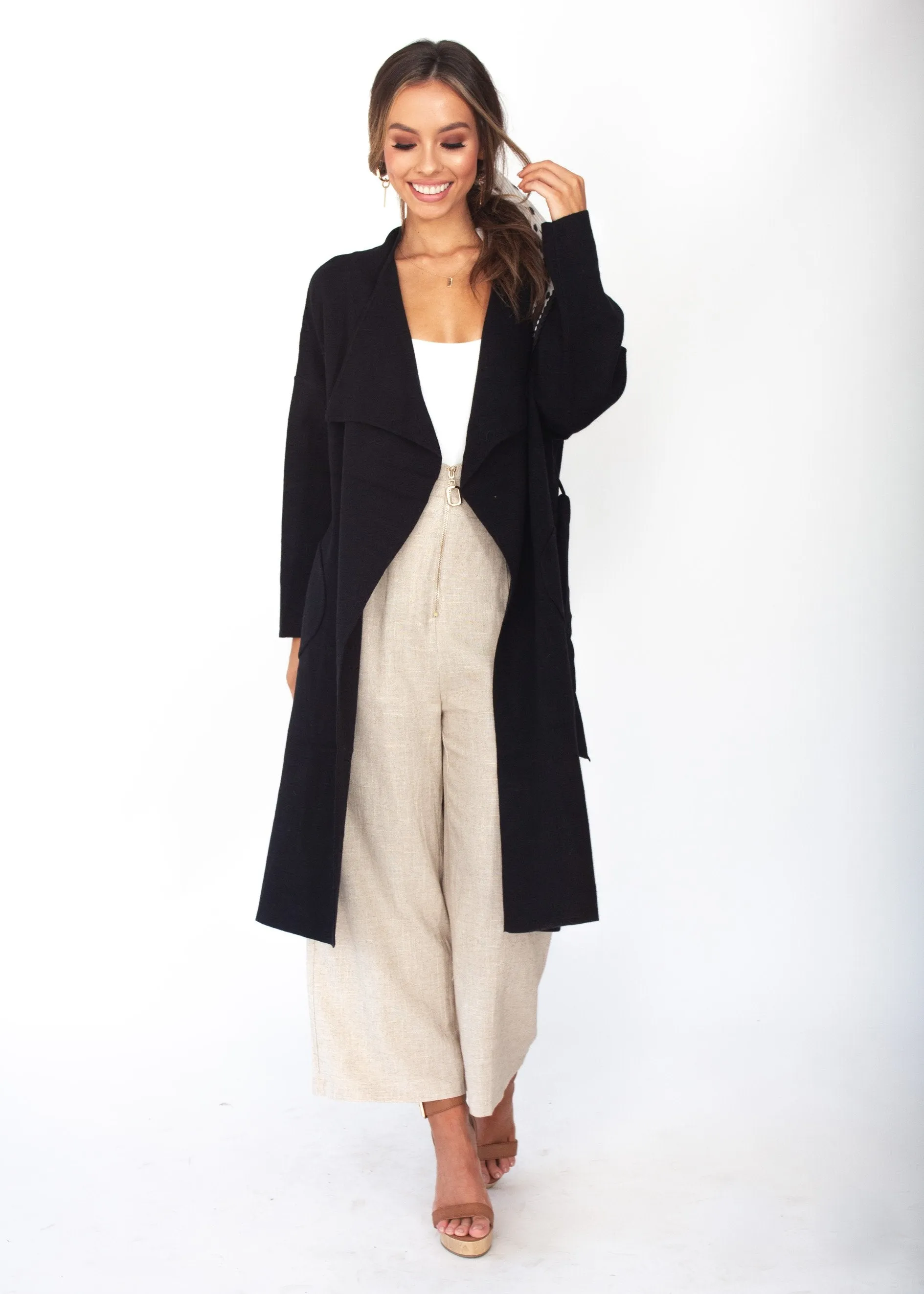 Virgo Knit Coat - Black