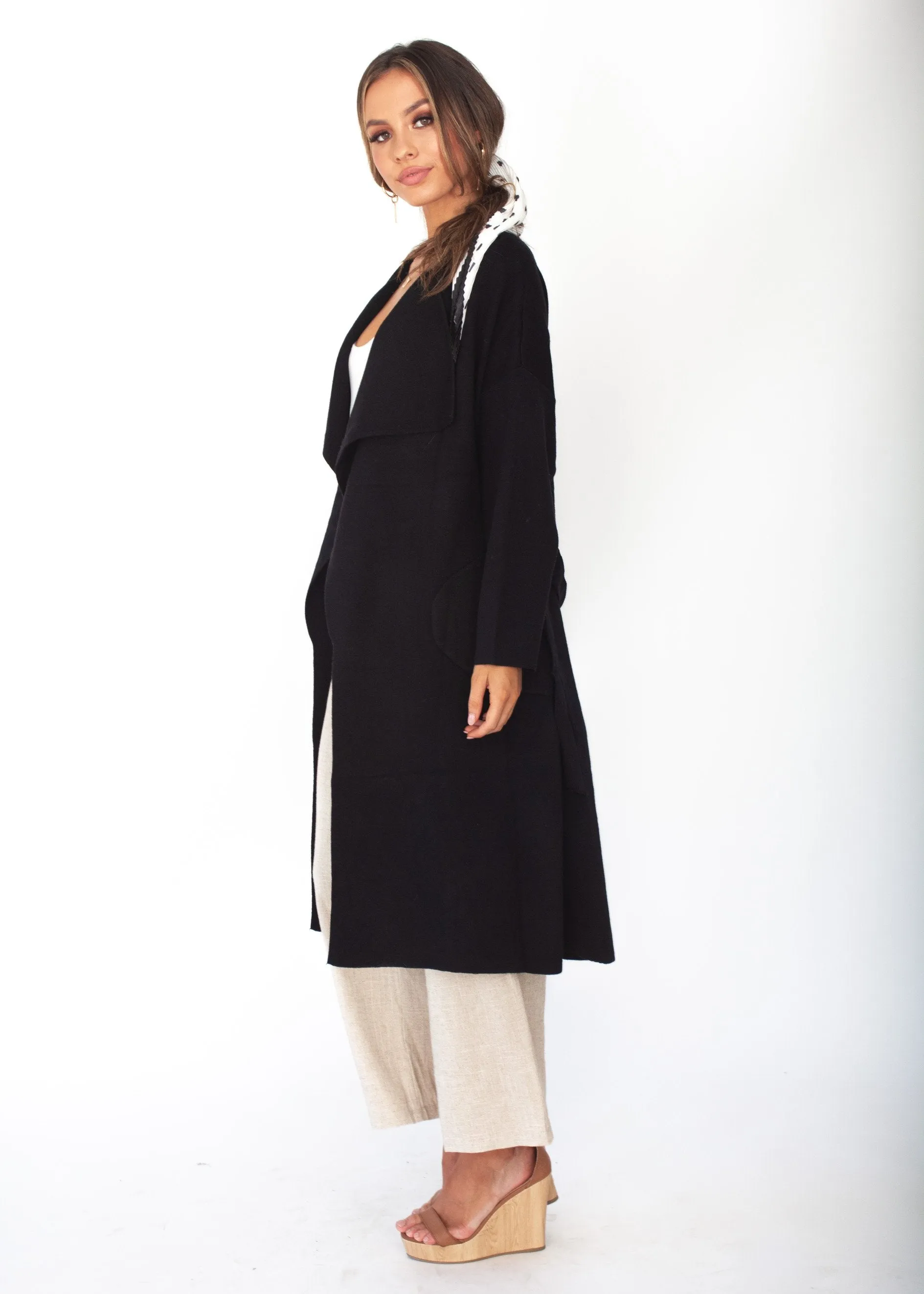 Virgo Knit Coat - Black