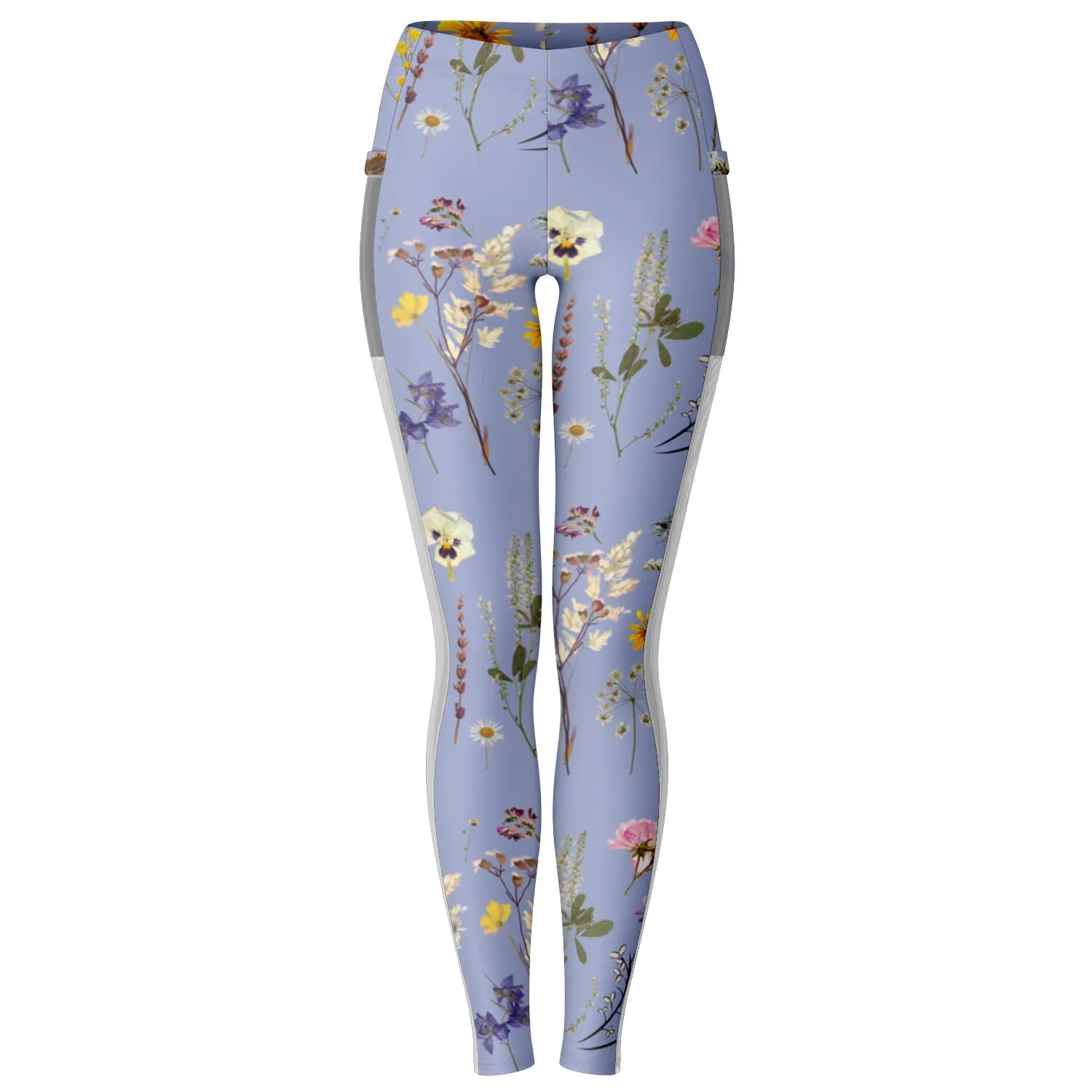 Wildflowers Lilac Mesh Panel Side Pockets Leggings (FWS)