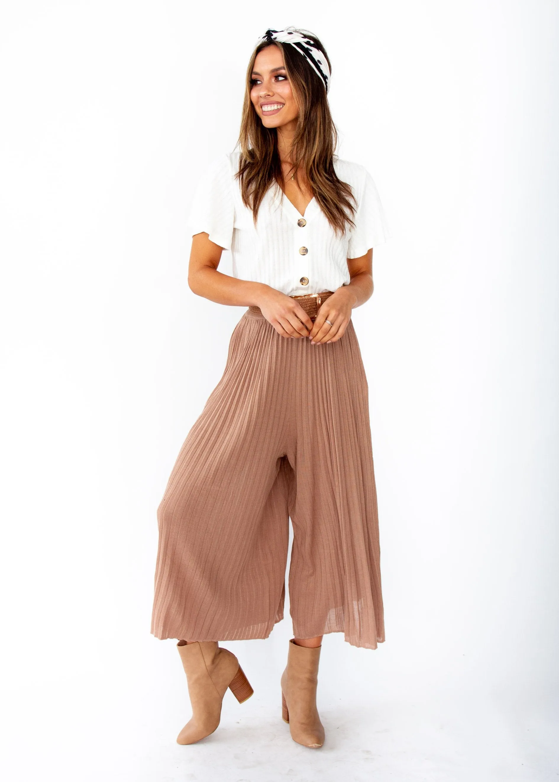 Wintercrest Knit Culottes - Mocha