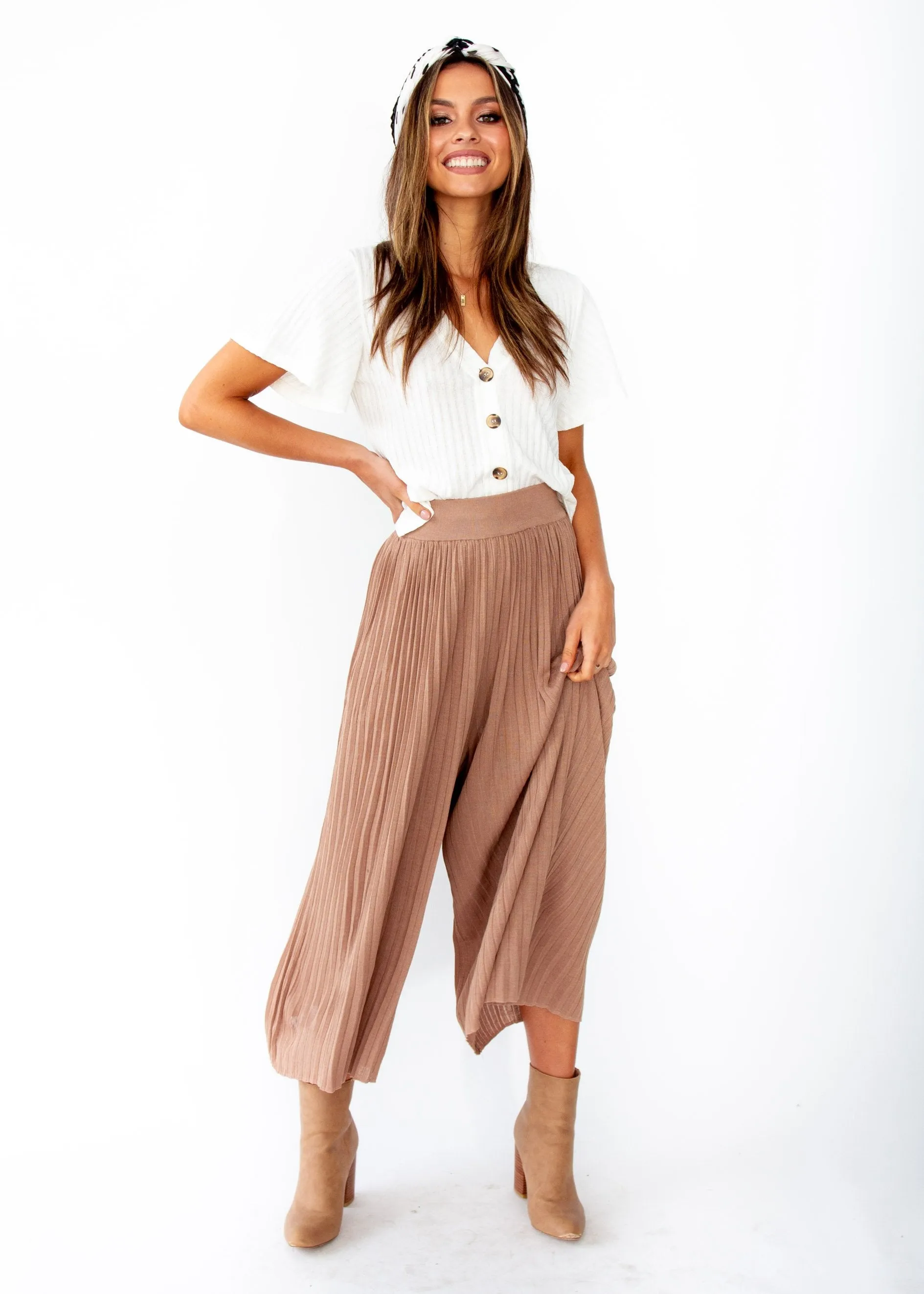 Wintercrest Knit Culottes - Mocha