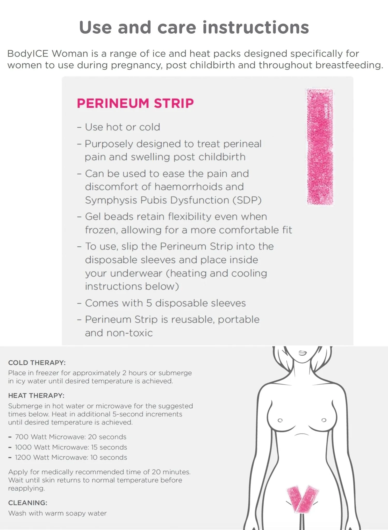 Woman Ice & Heat Therapy Perineum Strip Pack