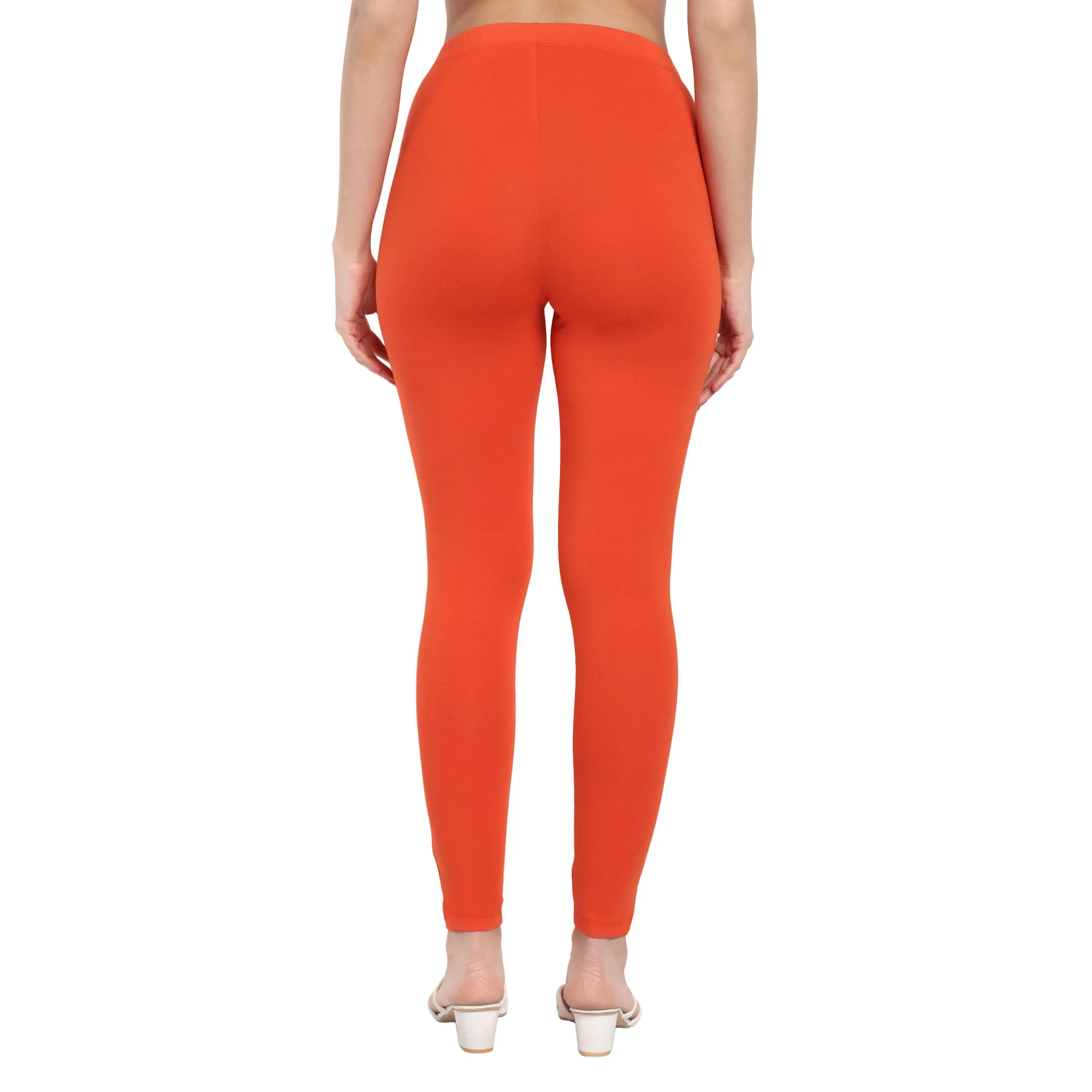 Women Orange Regular Legging